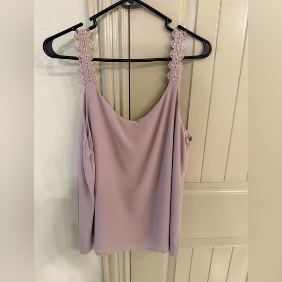 Nordstrom Rack Blush Pink Adobe Eyelet Trim double layer Blouse size large - Picture 4 of 8